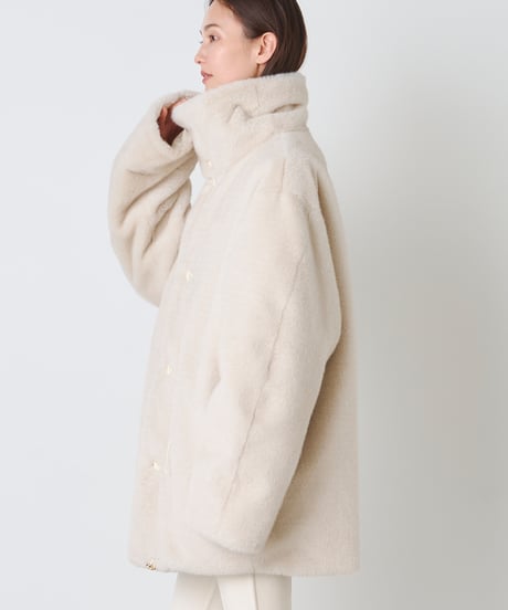 NYLON COTTON ×FUR REVERSIBLE COAT