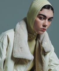 WOOL MIX RIB HOODDIE