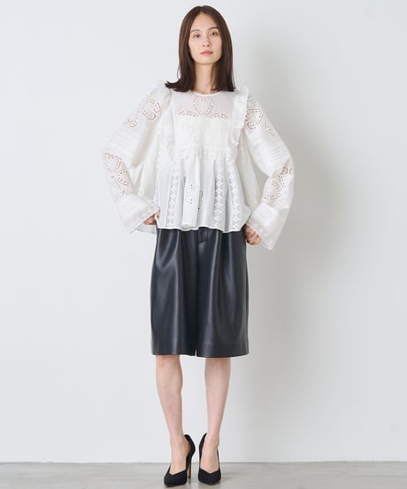 COTTON SILK　LACE　BLOUSE