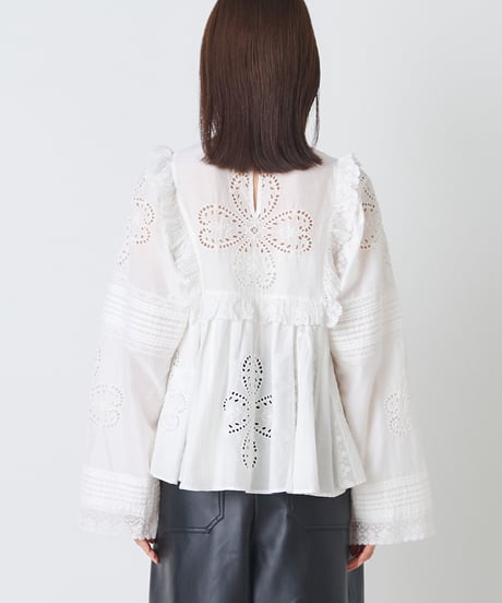 COTTON SILK　LACE　BLOUSE