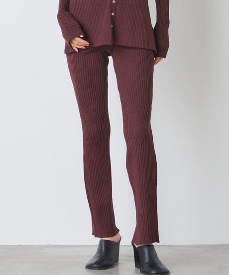WOOL MIX RIB PANTS