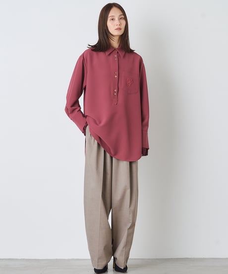DOUBLEWEAVE ×PLEATS BLOUSE