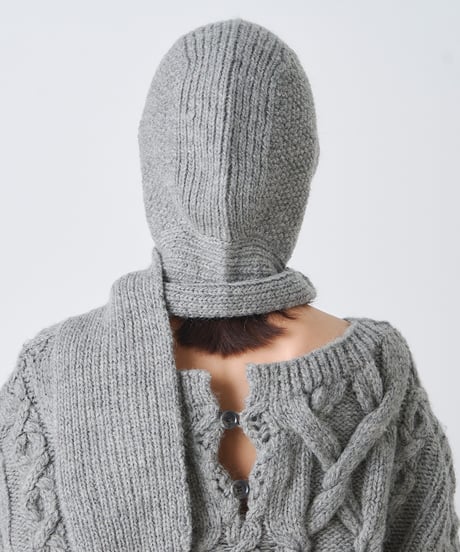ARAN KNIT　HOODIE STOLE