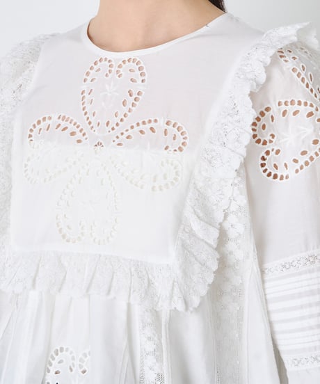 COTTON SILK　LACE　BLOUSE