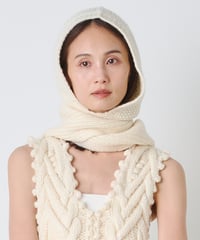 ARAN KNIT　HOODIE STOLE