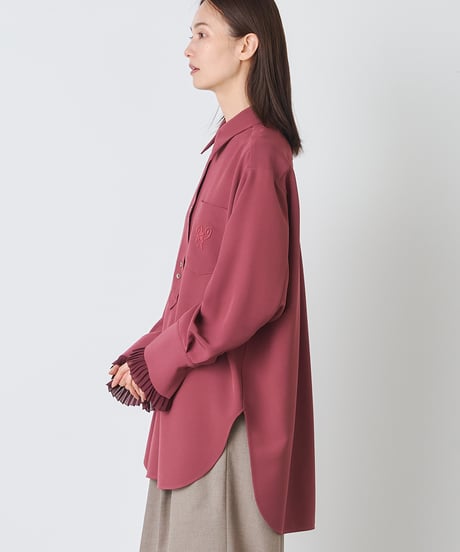 DOUBLEWEAVE ×PLEATS BLOUSE