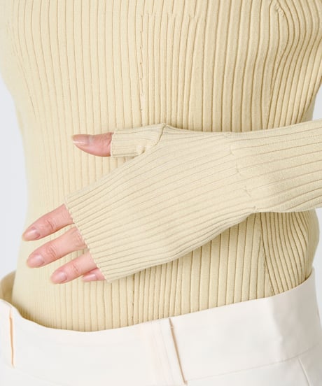 WOOL MIX RIB HOODDIE