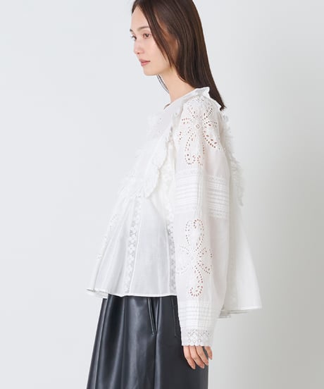 COTTON SILK　LACE　BLOUSE