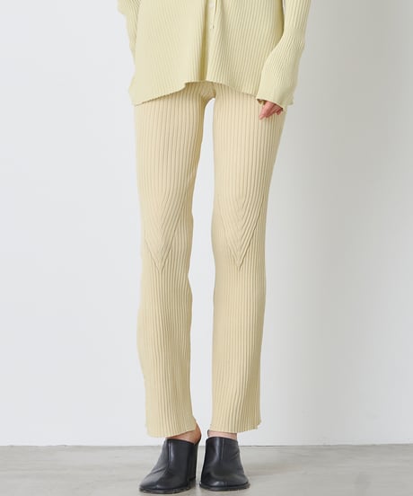 WOOL MIX RIB PANTS