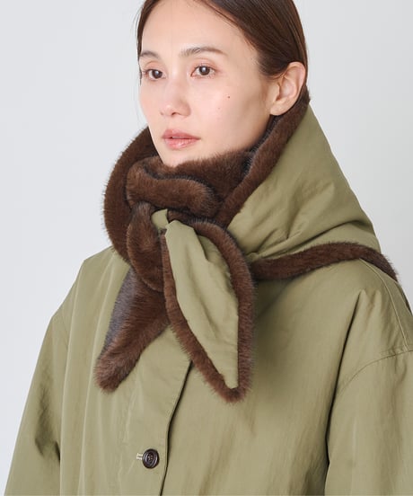 NYLON COTTON ×FUR REVERSIBLE STOLE