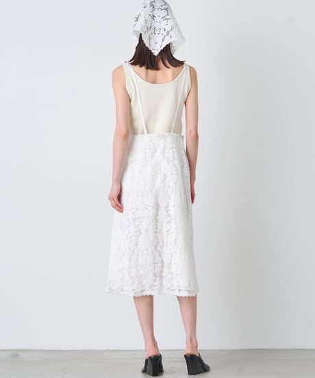DOT TULLE FLOWER EMBROIDERY DRESS
