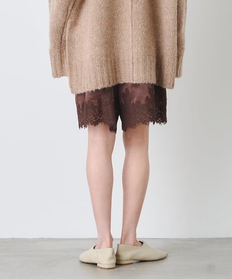 ACETATE SATIN LACE SHORTS