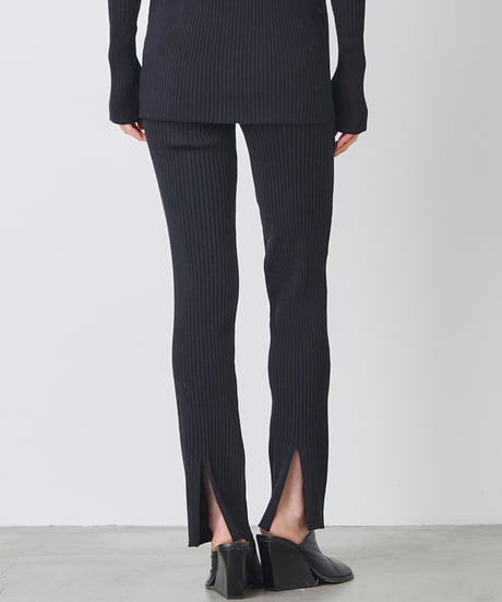 WOOL MIX RIB PANTS