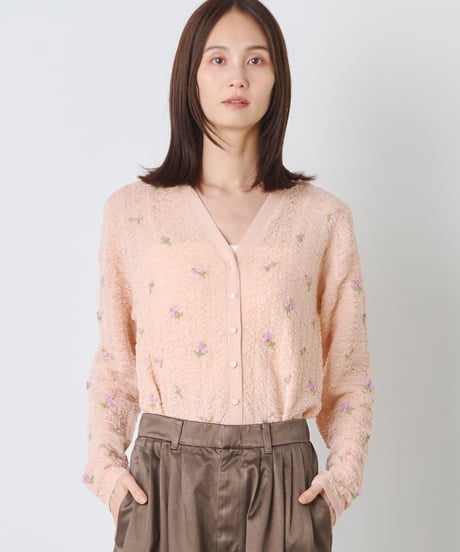 SMOKING KNIT FLOWER CARDIGAN