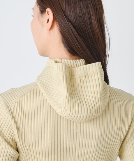 WOOL MIX RIB HOODDIE