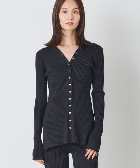 WOOL MIX RIB CARDIGAN