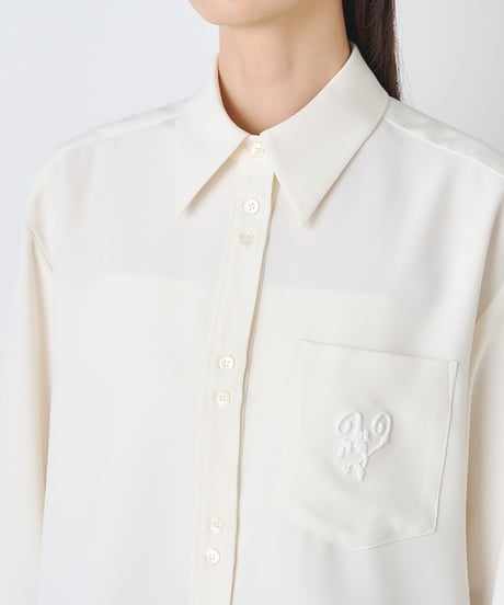 DOUBLEWEAVE ×PLEATS BLOUSE