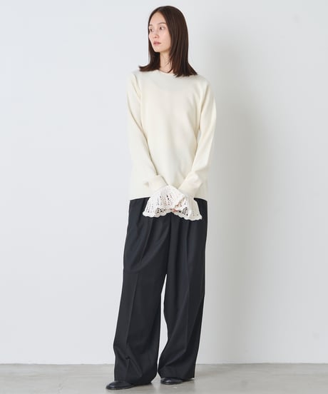 WOOL KNIT×CROCHET　CUFFS