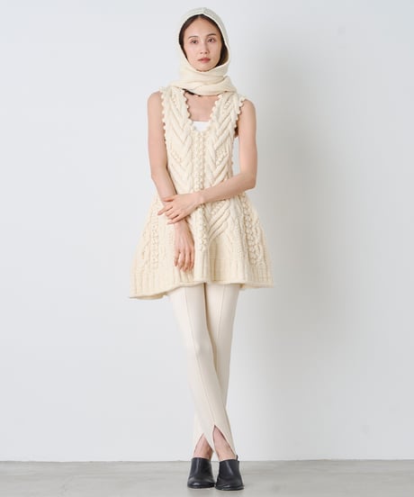 ARAN KNIT　HOODIE STOLE