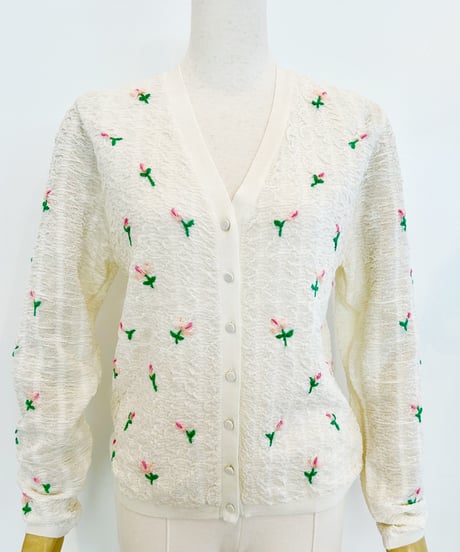 SMOKING KNIT FLOWER CARDIGAN