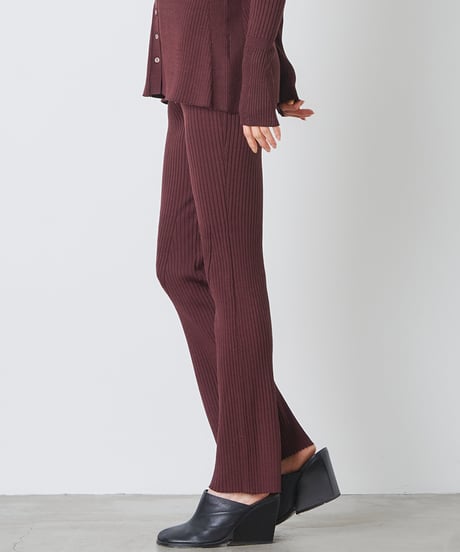 WOOL MIX RIB PANTS