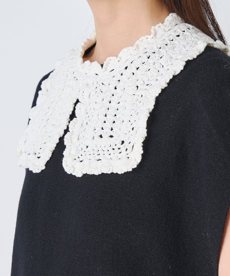 WOOL KNIT×CROCHET　COLLAR