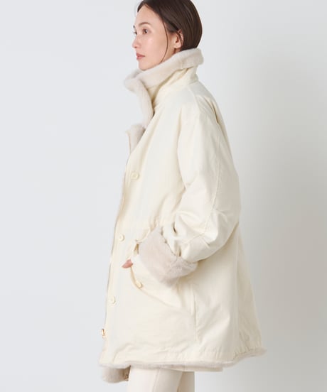NYLON COTTON ×FUR REVERSIBLE COAT