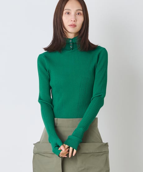 WOOL MIX RIB HOODDIE