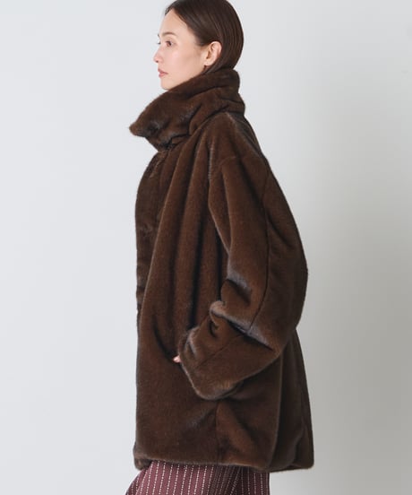 NYLON COTTON ×FUR REVERSIBLE COAT