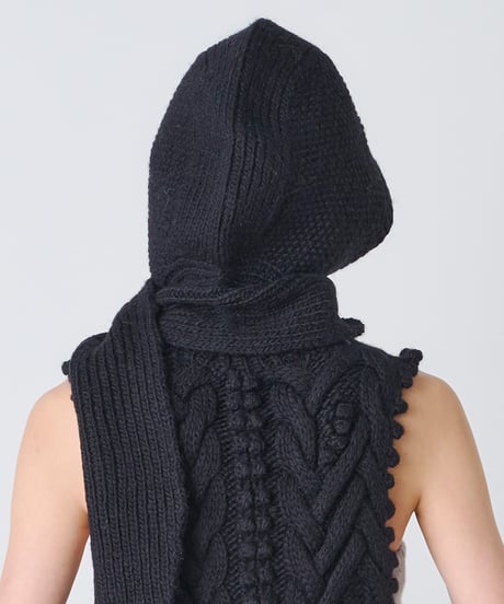ARAN KNIT　HOODIE STOLE