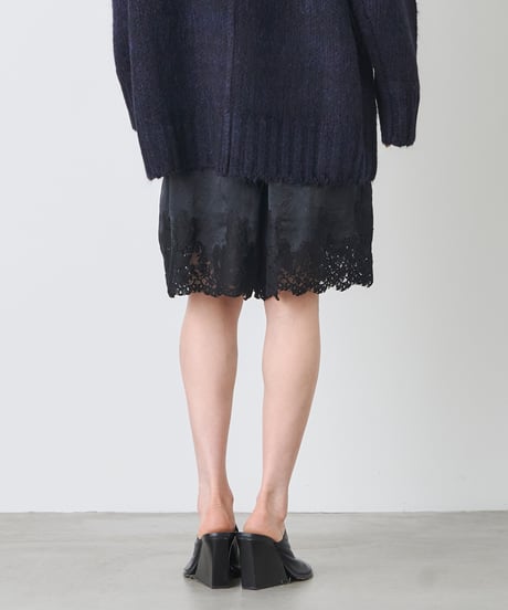 ACETATE SATIN LACE SHORTS