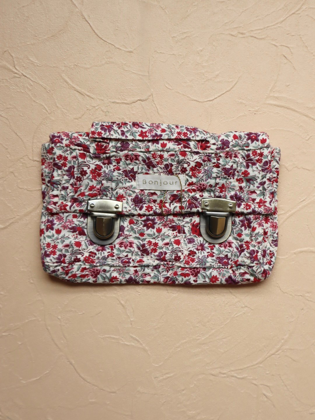 BONJOUR DIARY] QUILTED SCHOOL PENCIL CASE | F