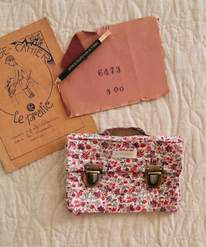 bonjour diary 小物入れ BONJOUR DIARY] QUILTED SCHOOL PENCIL CASE | F