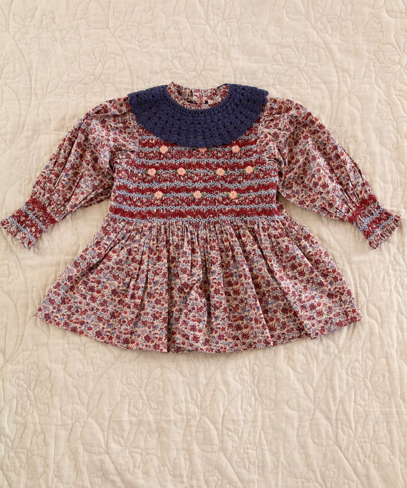 ※4月末までBonjour Diary　Handsmock Blouse 6Y BONJOUR DIARY] HANDSMOCK BLOUSE WITH CROCHET