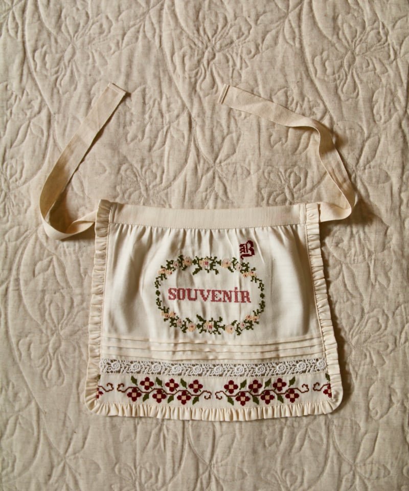 BONJOUR DIARY] APRON WITH MULTI COLOR EMB | I