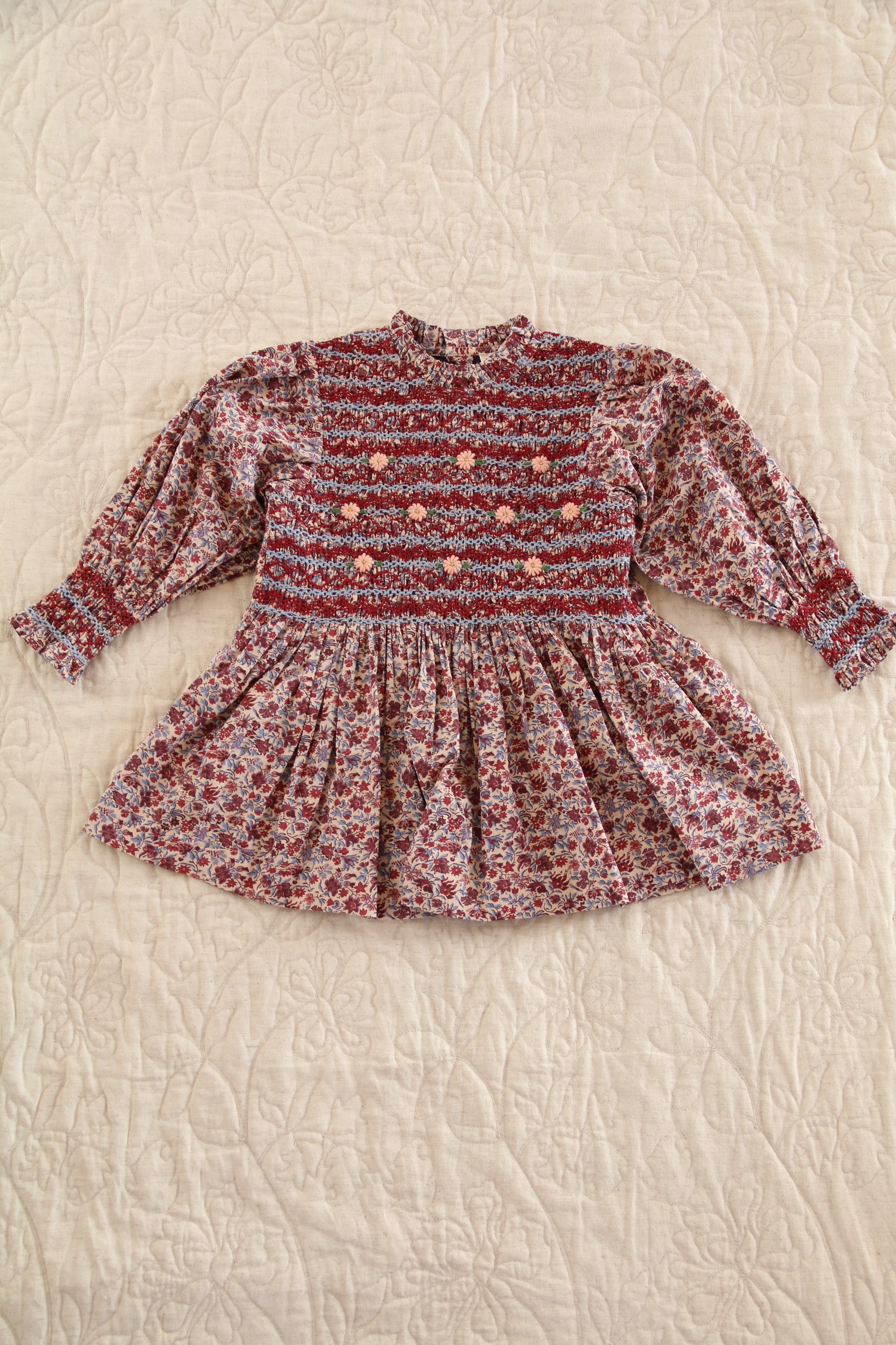 BONJOUR DIARY] HANDSMOCK BLOUSE WITH CROCHET