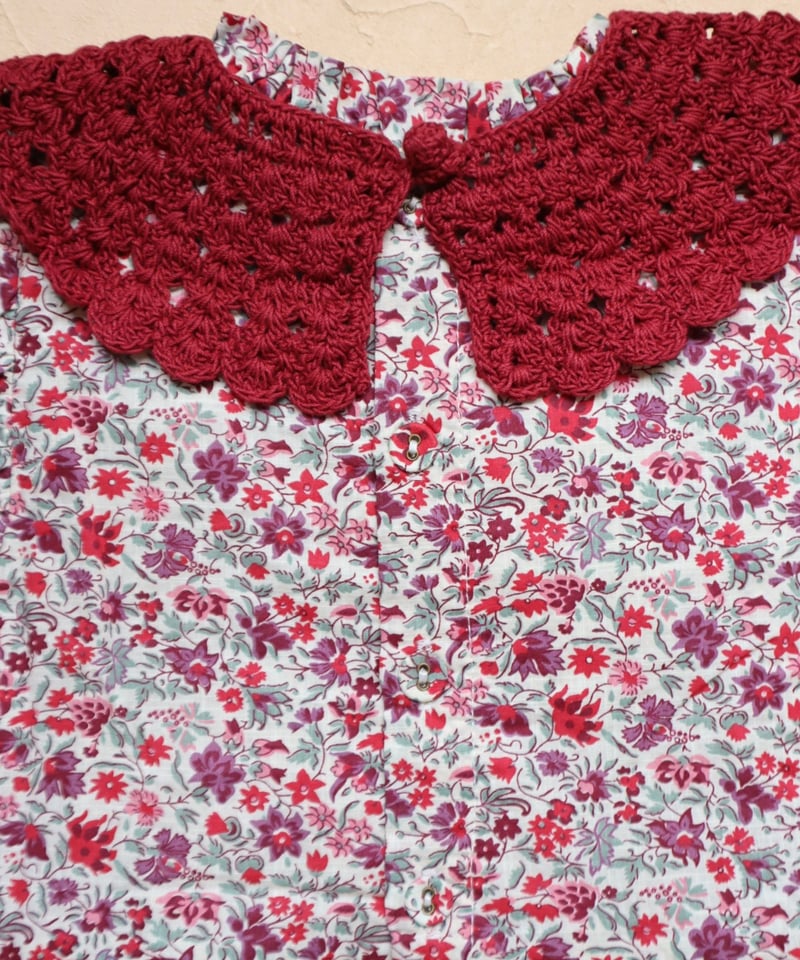BONJOUR DIARY] HANDSMOCK BLOUSE WITH CROCHET