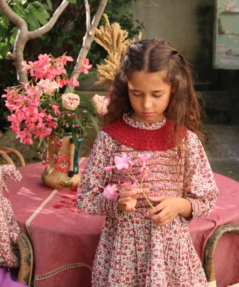 BONJOUR DIARY] HANDSMOCK BLOUSE WITH CROCHET