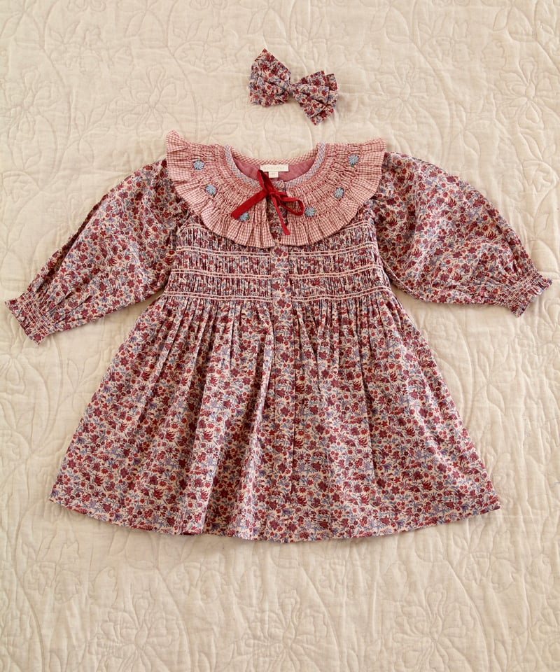 Bonjour diary 4Y 100-110 新品未使用 ボンジュール BONJOUR DIARY] TUNIC WITH HAIR CLIP | Blue fl