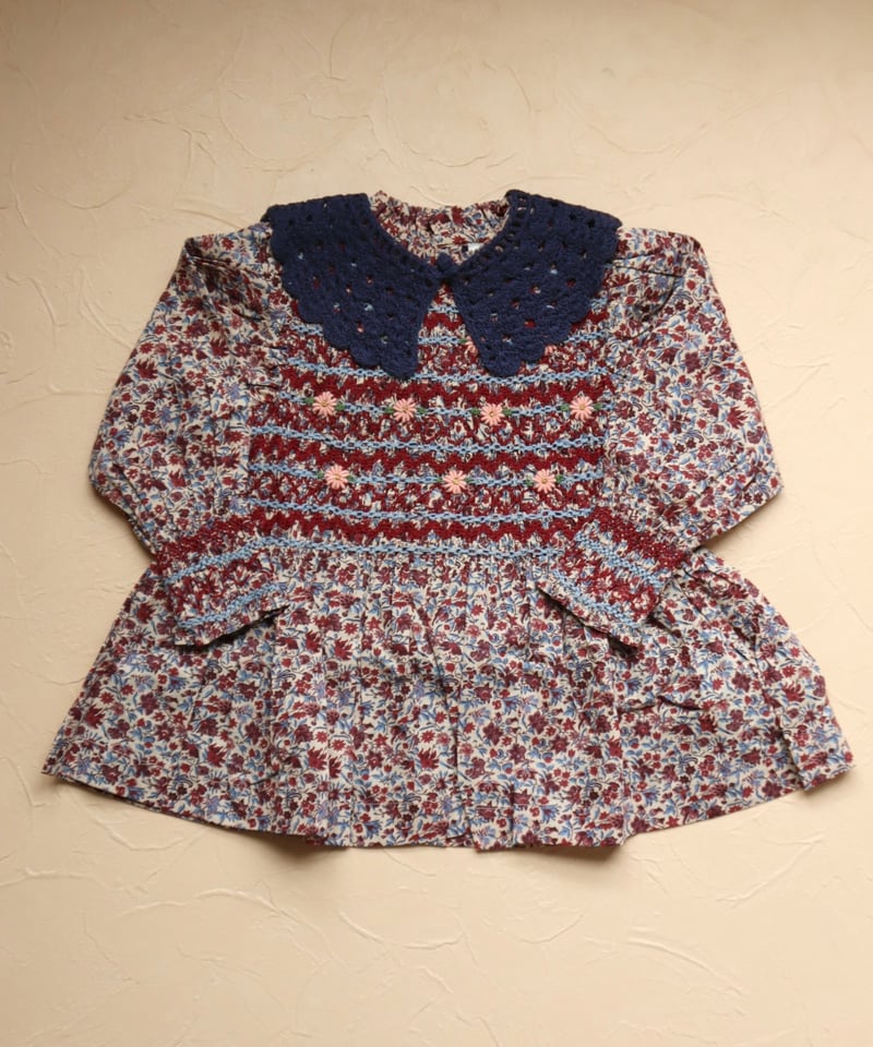 【限定価格】bonjour diary 4y HANDSMOCK BLOUSE BONJOUR DIARY] HANDSMOCK BLOUSE WITH CROCHET