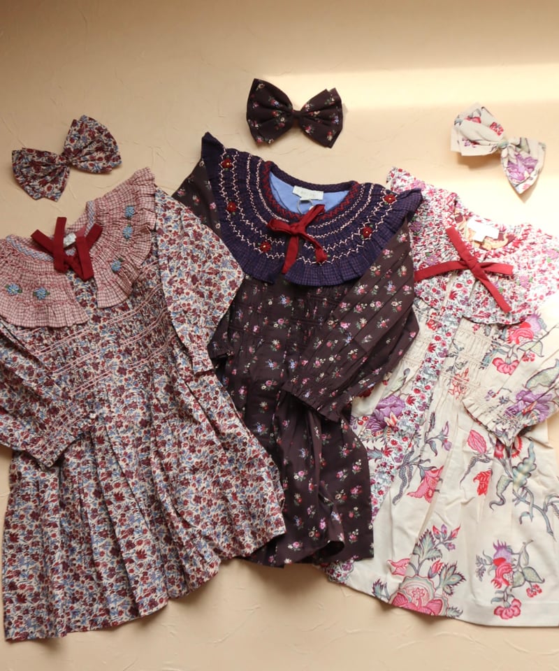 BONJOUR DIARY] TUNIC WITH HAIR CLIP | Blue fl