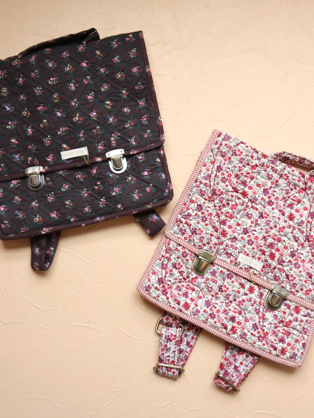 バッグ BONJOUR diary KIDS QUILTED SCHOOL BAG BONJOUR DIARY] SCHOOL BAG | Flowers field pri