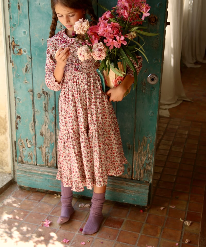 BONJOUR DIARY] LONG DRESS WITH EMBROIDERED CO