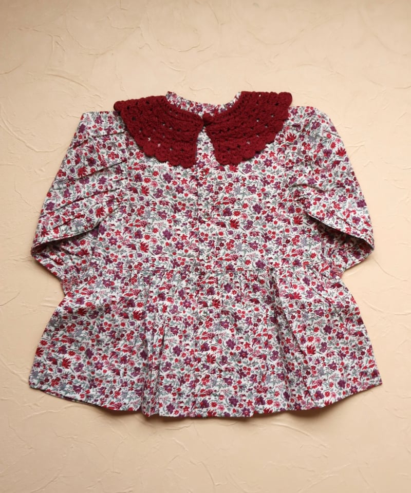 BONJOUR DIARY] HANDSMOCK BLOUSE WITH CROCHET
