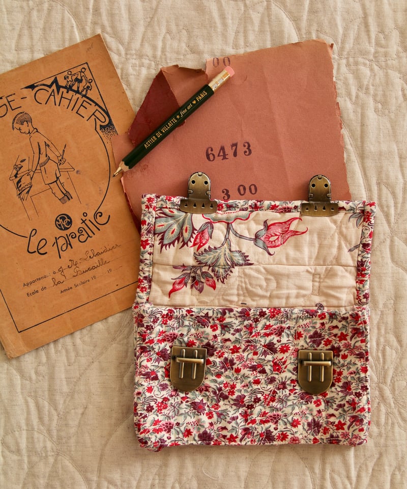 bonjour diary 小物入れ BONJOUR DIARY] QUILTED SCHOOL PENCIL CASE | F