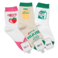 韓国パック牛乳デザイン ソックス 3足セット