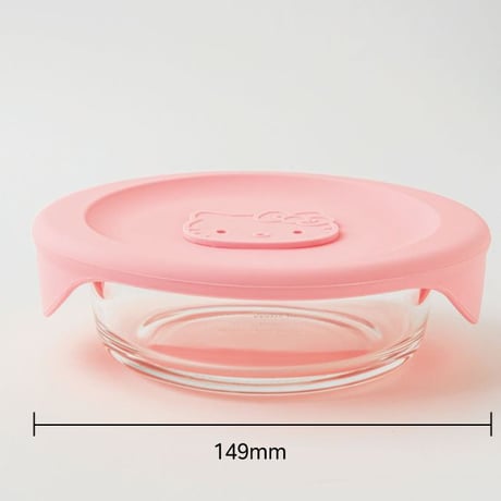 ハローキティ耐熱ガラス保存容器 355ml ピンク 3個セット