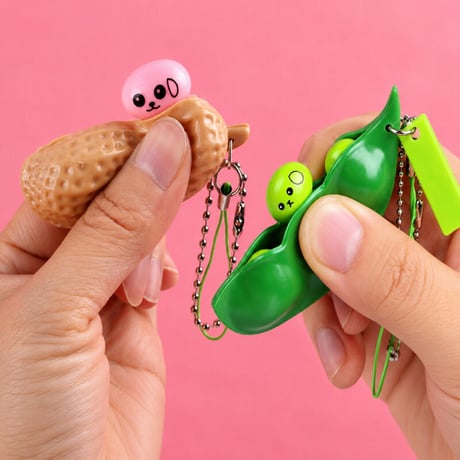 ピーナッツ・エダマメ ぷちっと キーホルダー