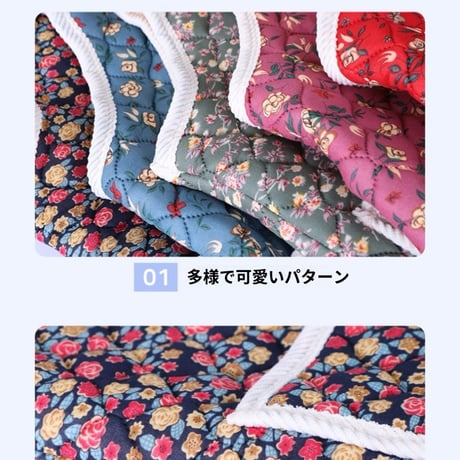 韓国キルティング花柄冬ベスト