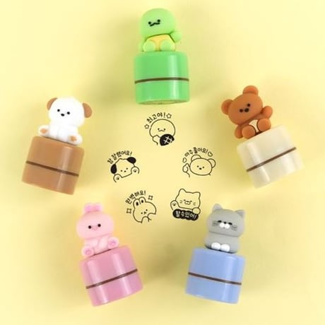 ミニ動物フィギュアスタンプ
